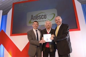 Sir Richard Branson presents Anesco with award for  UK’s fastest growing company