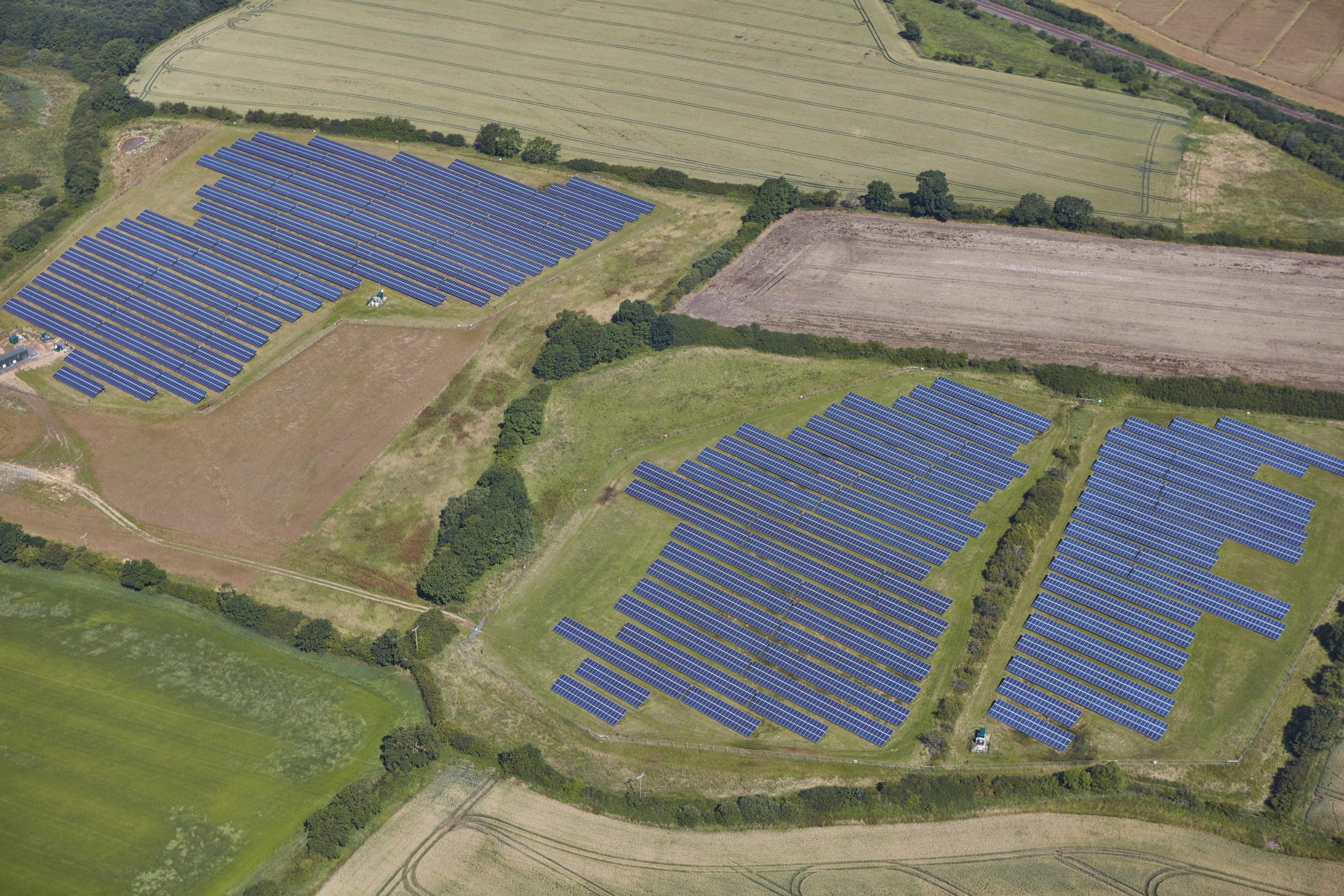 Operator working with solar panels