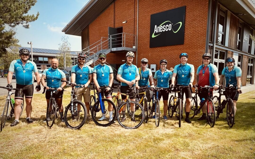 Anesco staff complete 300-mile charity cycle in memory of former colleague